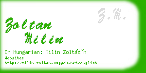 zoltan milin business card